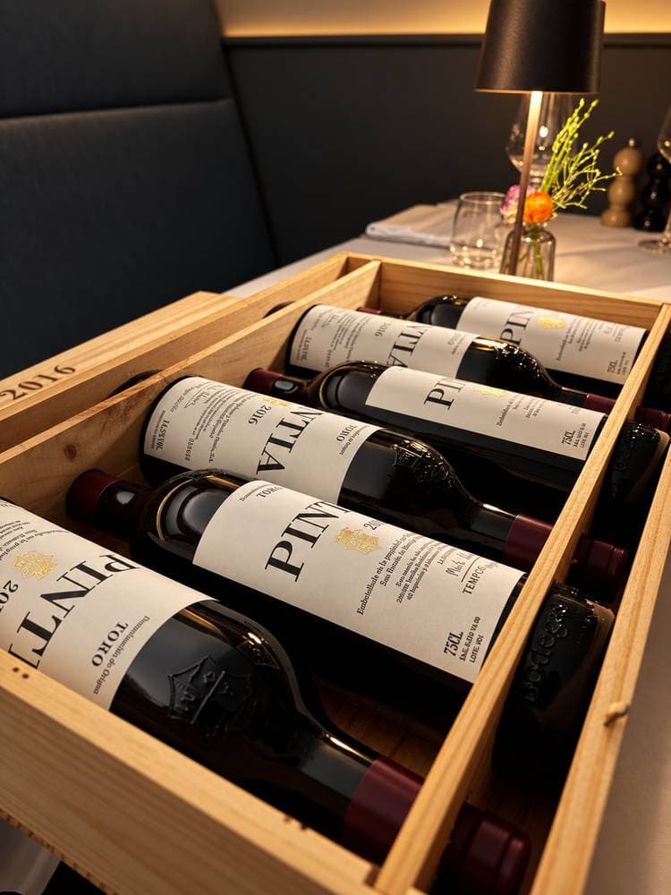 A wine selection from the Nanai vinothek